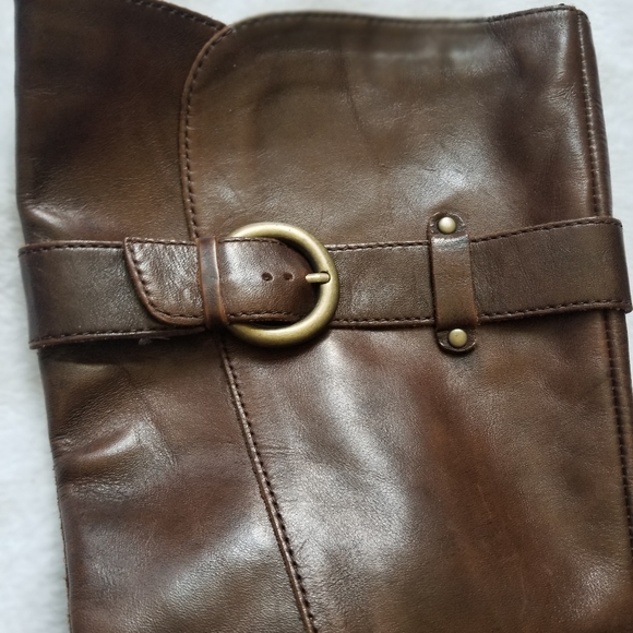 🎉Sold BornBoots 8.5 Rimes Cognac Brown Block Heel - Picture 5 of 8